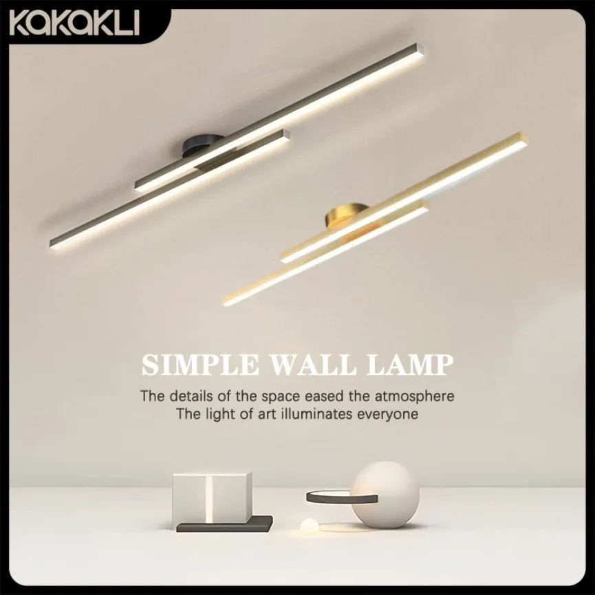 Modern LED Ceiling Light Dimmable Aluminum Line Lights Corridor Aisle Living Room Bedroom Indoor Lighting Home Decor Wall Lamp