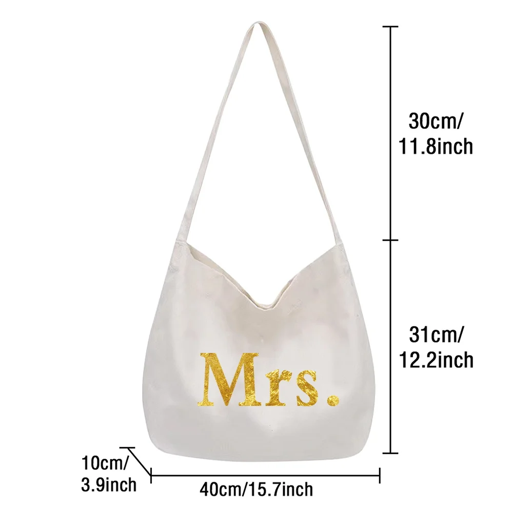 Customized Name White Shoulder Bag New Women's Canvas Shoulder Bag Multi Functional Shoulder Bag Gold Letter Pattern