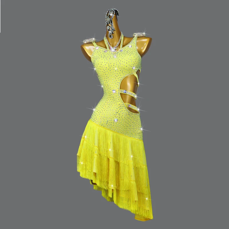 

Kpop Stage Costume Women Latin Dance Dress Woman Piece Latino Girl Dancewear Samba Wear Line Clothing Ballroom Top Fringed Skirt