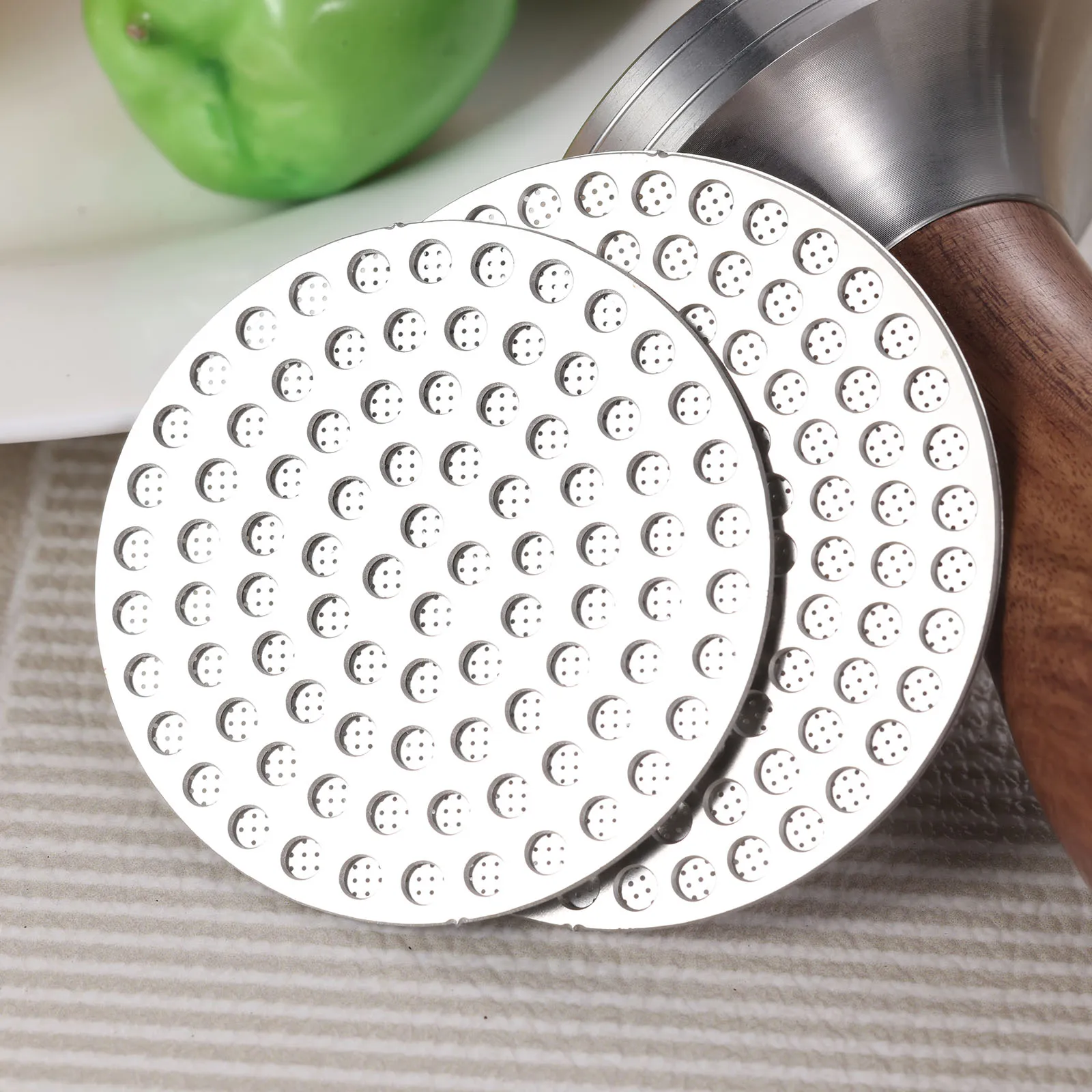 1PC 51/53/58mm Stainless Steel Coffee Puck Screen Portafilter Screen Dual-Layer Structure Reusable Everyday Use Rust-Resistant