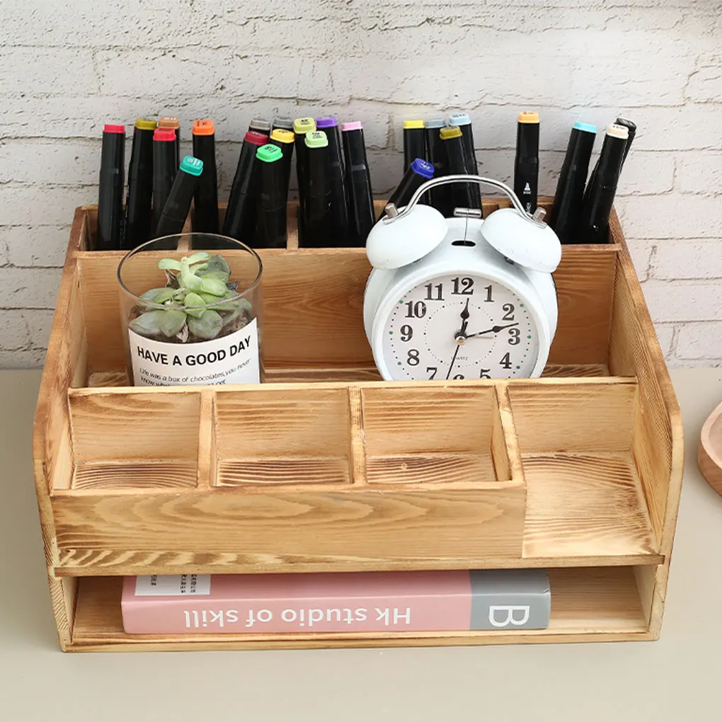 Wide Application Wood Storage Box For Desk Organization Gift Eco-friendly Office Supplies Storage