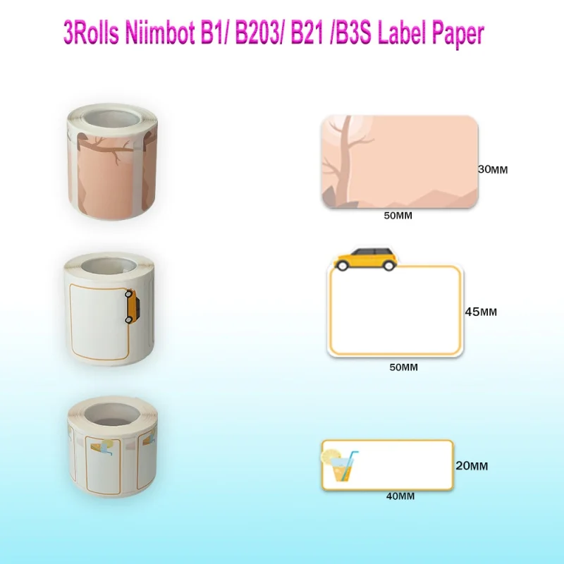 Thermal Label Paper Rolls Insert Printing Machines Can be Printed At Any Time Record Life Perfectly Multiple forms Cute Patterns