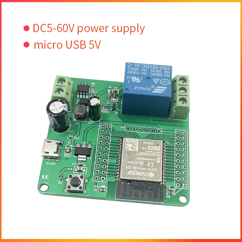 DC5-60V Power Supply ESP32 Single Relay Module ESP32 Development Board ESP32-WROOM