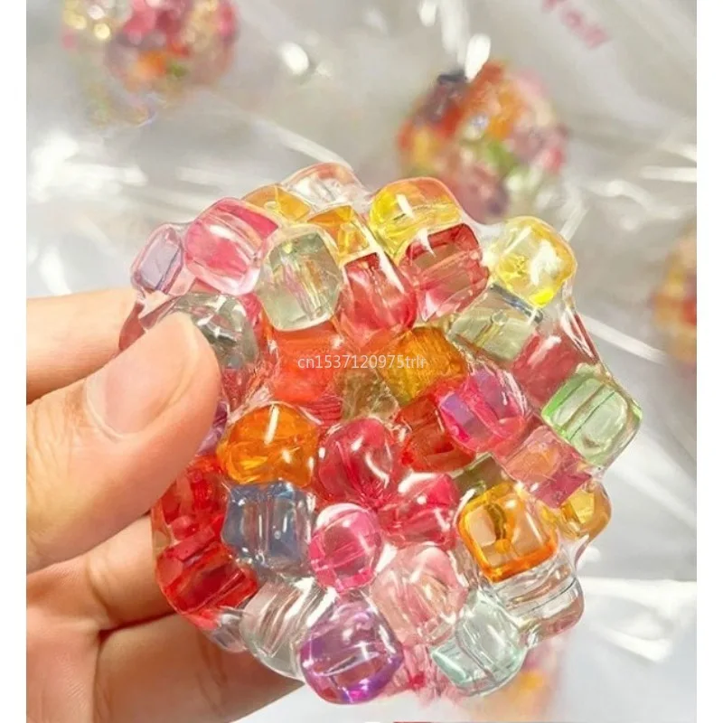 Squishyลูกบอลลูกปัดน้ําแข็งความเครียดบรรเทาของเล่นSuper Soft Sensory Fidgetของเล่นสําหรับเด็กผู้ใหญ่ความวิตกกังวลผ่อนคลายบีบของขวัญ 2025