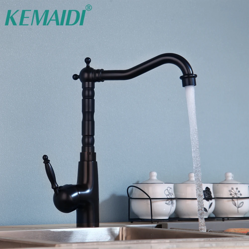 

KEMAIDI Bathroom Faucet Basin Sink Mixer Tap Deck Mounted Vanity Faucet Hot Cold Mixer Single Hole 360 Swivel Faucets