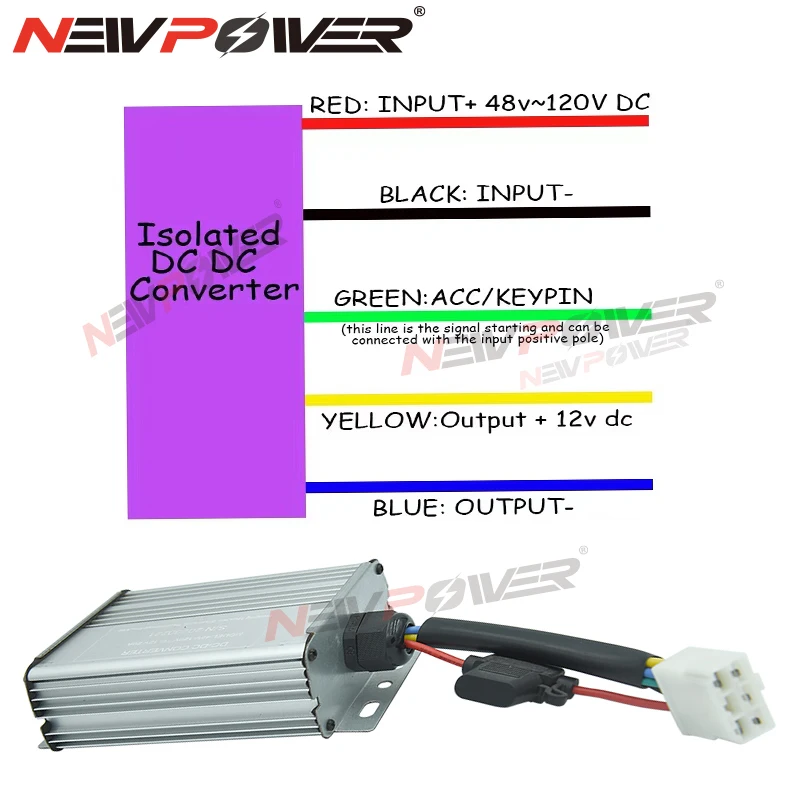 DC DC Converter 48-120V 48V 60V 72V 80V 100V 105V 110V 118V 96V to 12V 20A 240W Step down Buck Module Power Supply