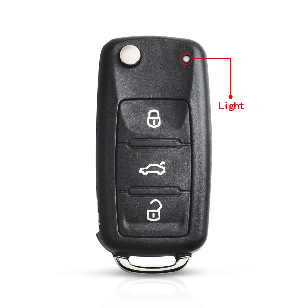 KEYYOU 10X NEW 3 Button Flip Fob Remote Folding Key Shell for VW VOLKSWAGEN Tiguan Golf Sagitar Polo MK6 Uncut Blade Fob