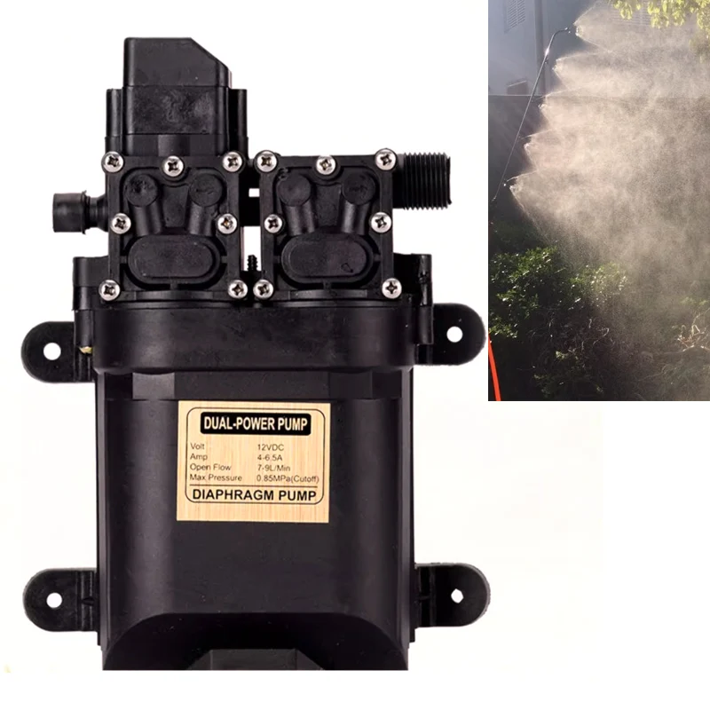 12V Agricultural Electric Sprayer Water Pump Motor Dual Core Self-Primming High Pressure Pesticide Machine Accessory
