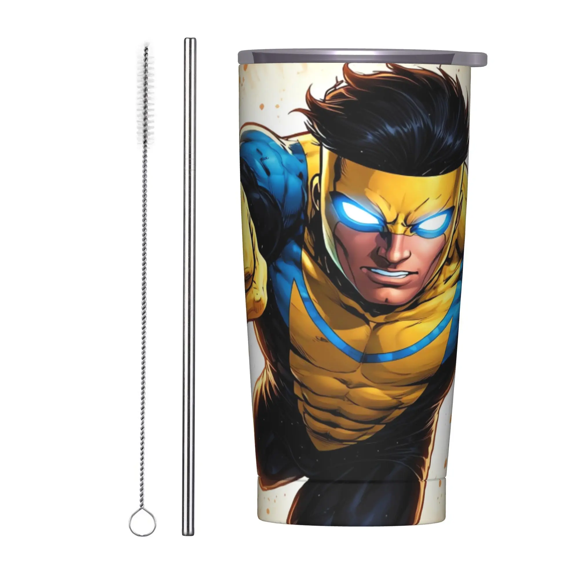 Stainless Steel Tumbler Anime Invincibles Car Mugs With Straws  Camping Cold Drink Water Bottle Leakproof Thermal Mug