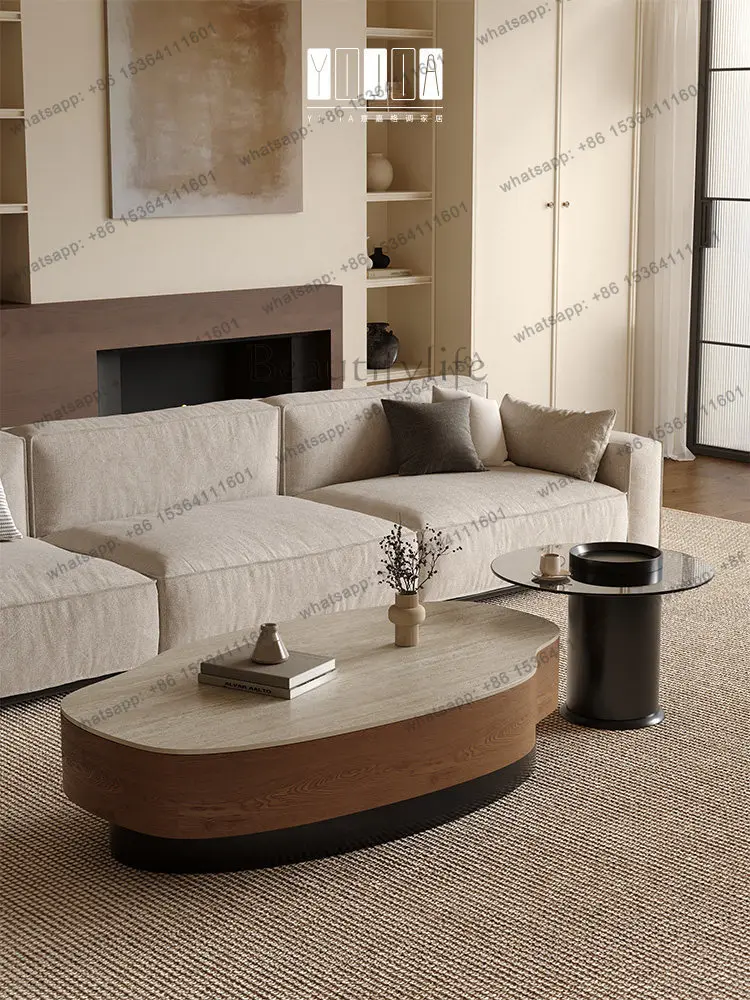 Modern simple size apartment living room storage light luxury design coffee table combination