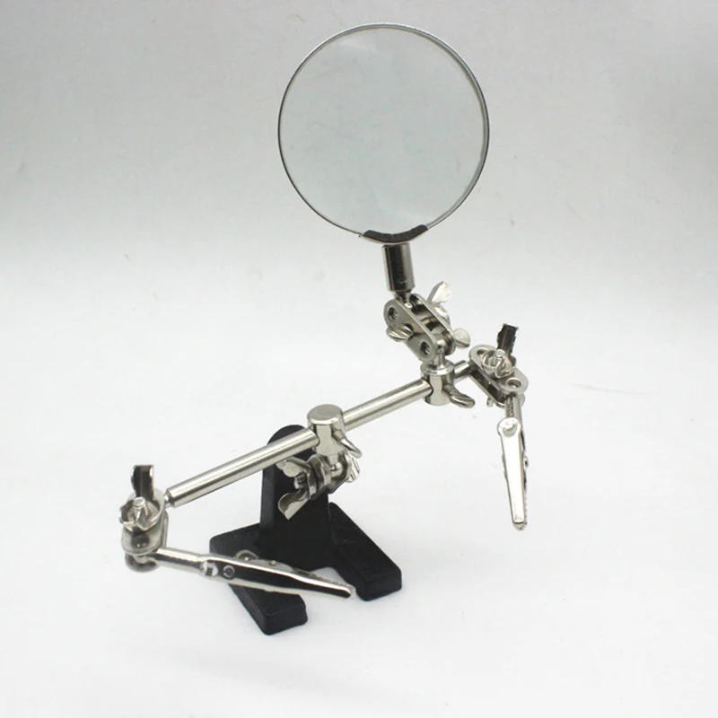 5X Third Hand Soldering Iron Stand Helping Clamp Vise Clip Tool Magnifying Glass wholesale Electronic Appliance Repair