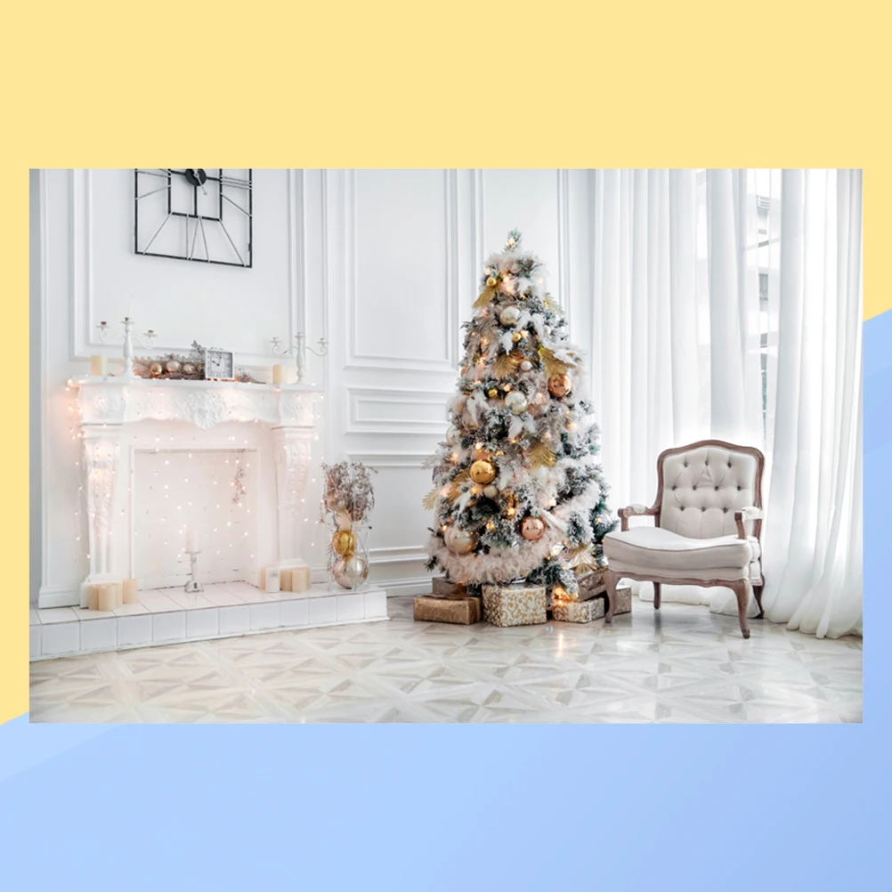 Tło fotograficzne 3D o wymiarach 5X3 stopy z motywem choinki świątecznej, wysokiej rozdzielczości, do zdjęć, na przyjęcia świąteczne, mural na ścianę.
