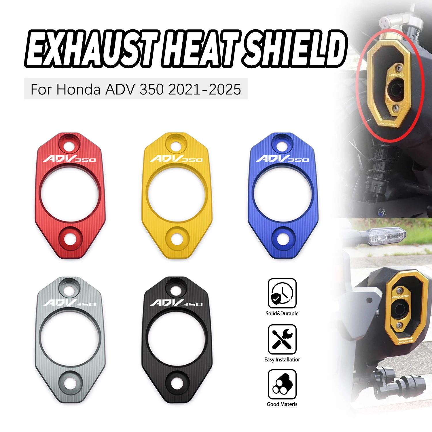 

Motorcycle Parts Exhaust Decorative Protective Cover For Honda ADV350 ADV 350 2021 2022 2023 2024 2025 Aluminum Tuning