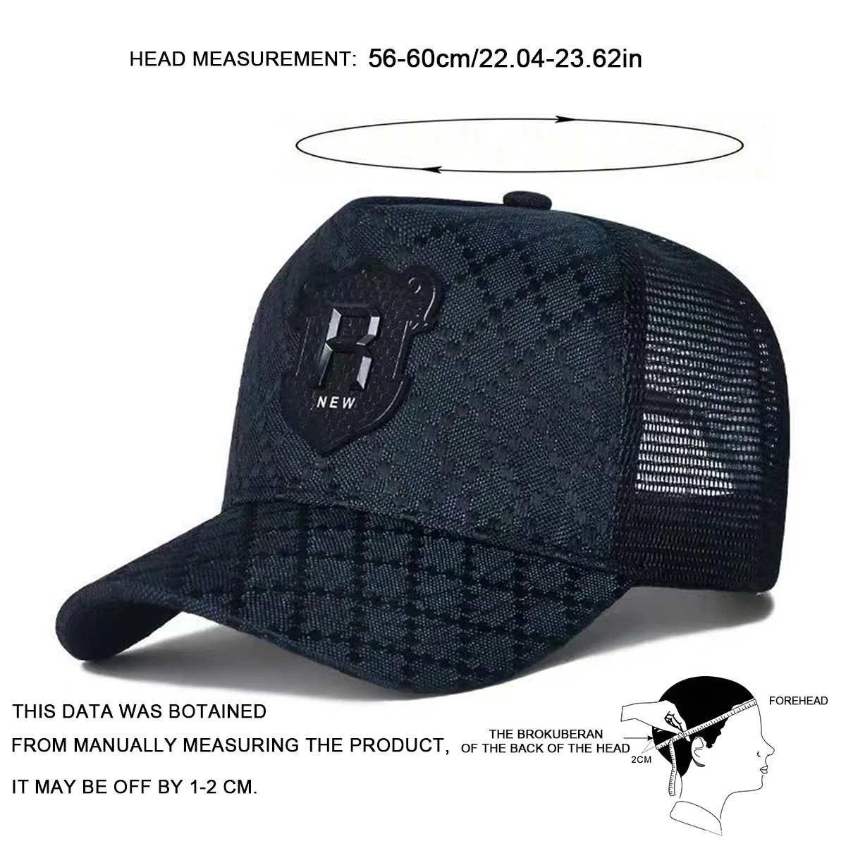 Unisex Baseballkappen mit R-Buchstaben-Stickerei, Frühling, Sommer, Outdoor, verstellbare Freizeithüte, Sonnenschutzhut, Sportkappe – Detail 7