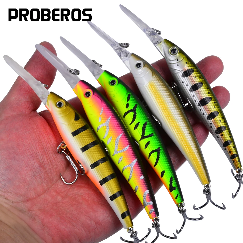 Proberos 12,5cm 13g SCHWIMMENDER Jerkbait Künstlicher Harter Köder Angelwobbler Minnow-Köder für Barsch Hecht Karpfen Angelzubehör
