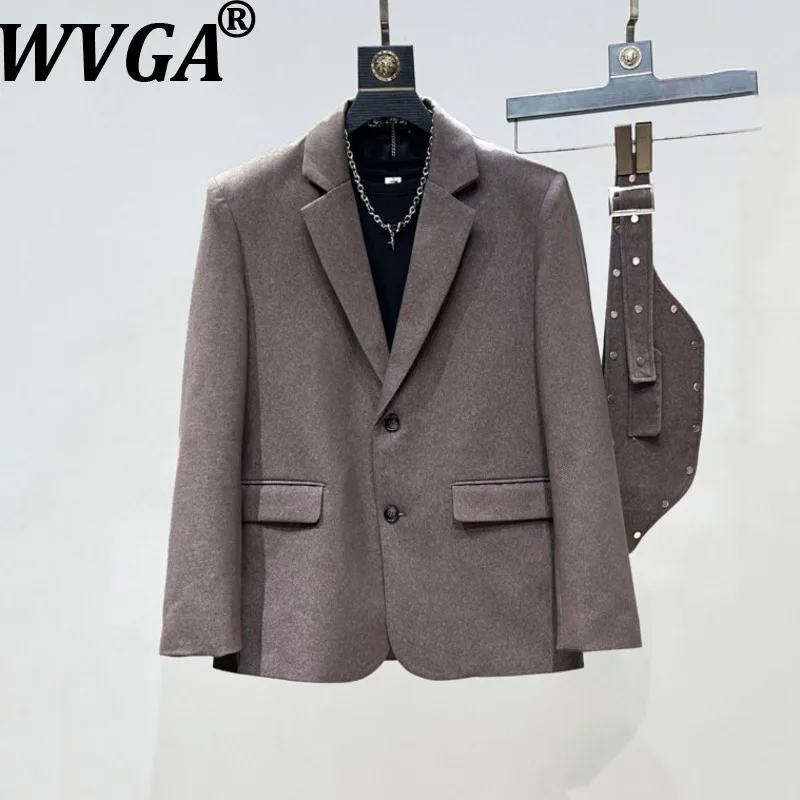 

WVGA Autumn Winter New Man Tide Niche Design Lapel Solid Color Blazer Woman Banquet Casual Trendy Straight Suit-Pants Ins W12087