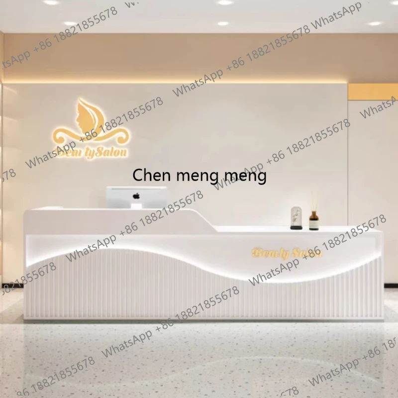 

Стойка ресепшн для магазина красоты, уникальная промышленная стойка для отеля, домашний ресепшн, угловой дизайн для магазина, модная мебель