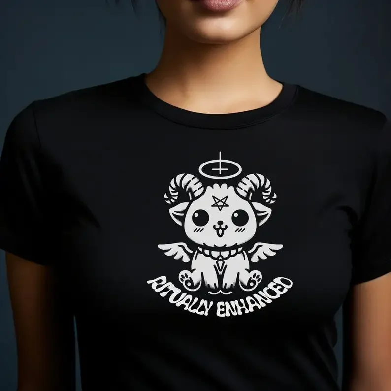 Ritually Enhanced, Baby Baphomet, Occult Cuties, Unisex Heavy Cotton Tee