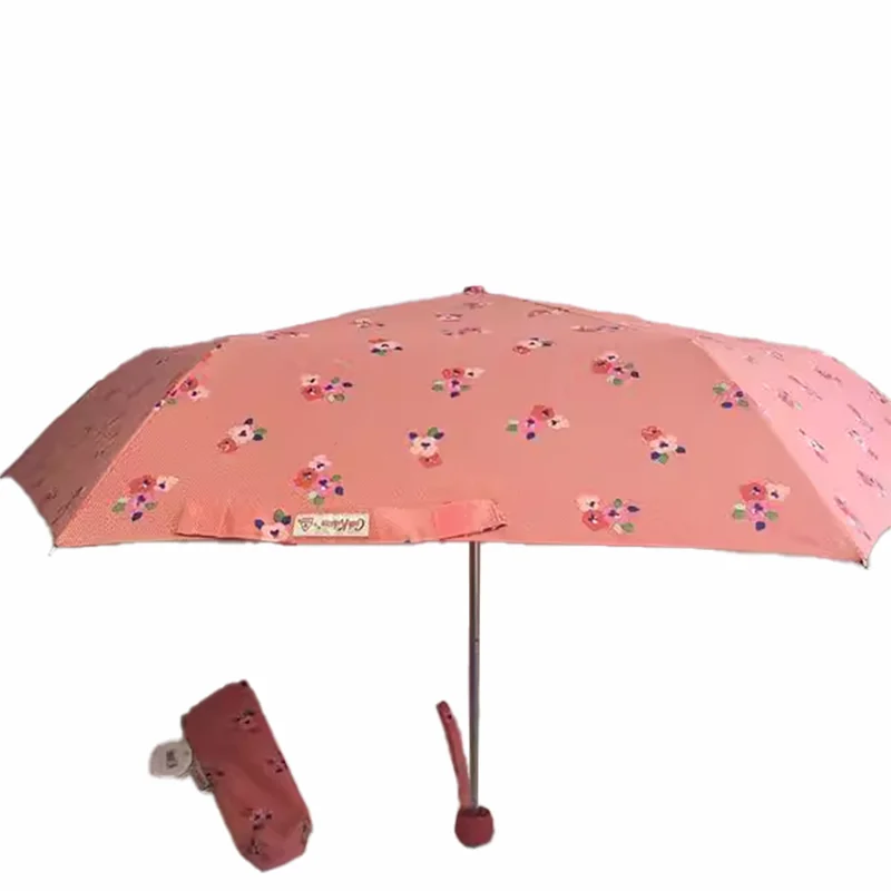 Fashion printed women's 3-folding sun and UV protection sun umbrella dual-use ultra light Sunscreen rainproof windproof UPF50+