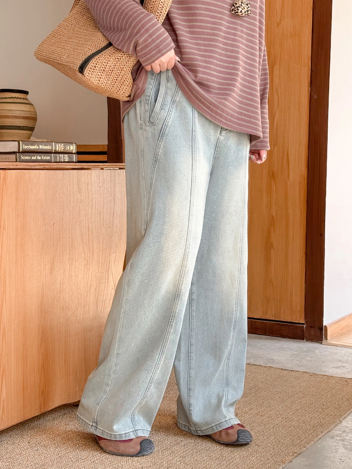

High Waist Wide Leg Jeans plus Size Street Sle American Denim Spring Summer Slimming Loose Fit Divided Straight Cut Pants