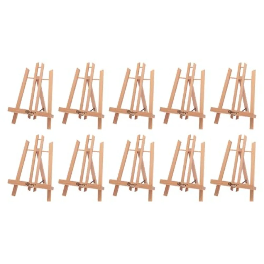 

Table Top Easel Stand for Painting, Wedding Signage, Painting Parties - Natural Beechwood, Elm Finish, Adjustable A-Frame Const