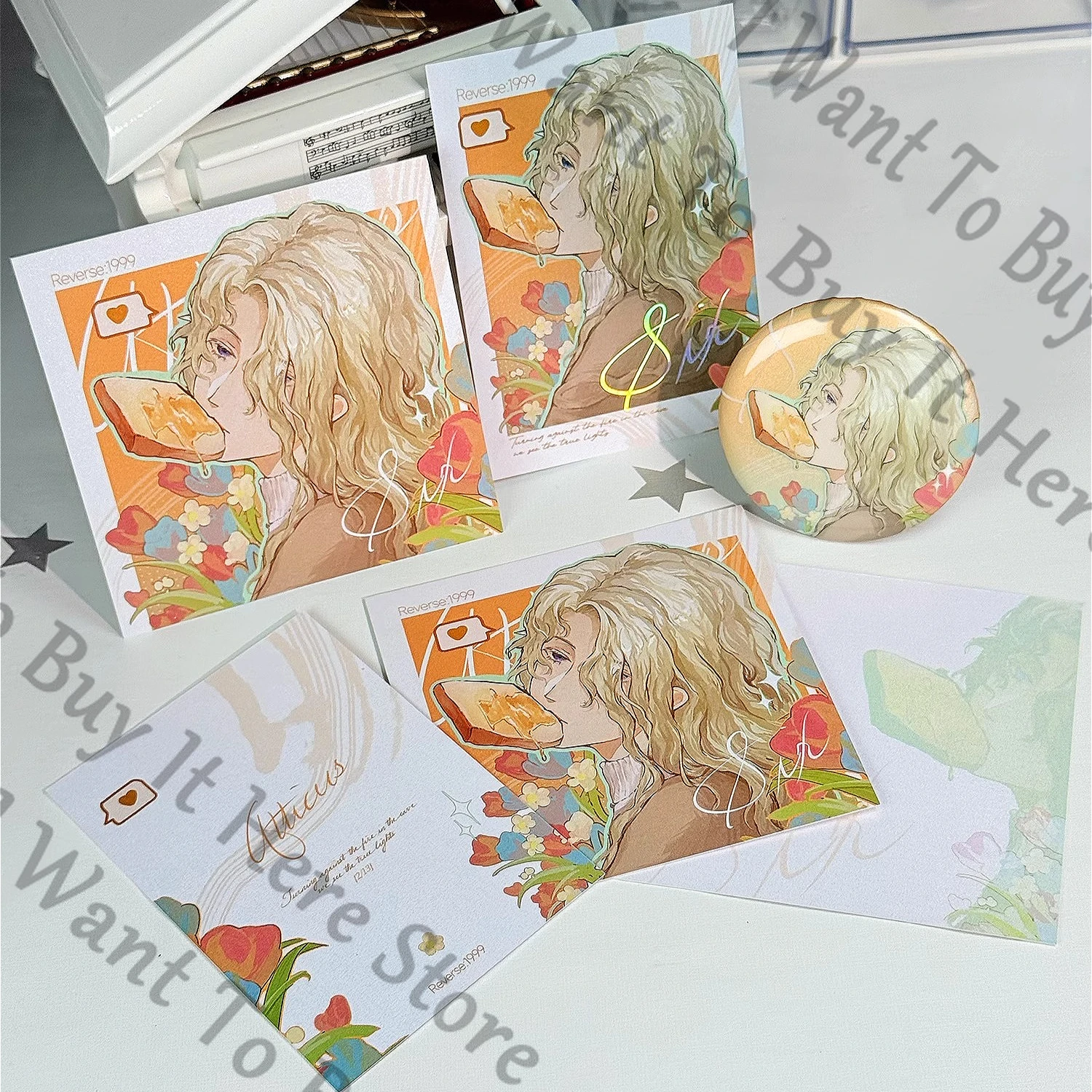 Anime Reverse:1999 Atticus Six Cosplay Cartoon Badge Lesser Calorie Emblem Brooch Square Card Widget Halloween Cards Mascot Gift