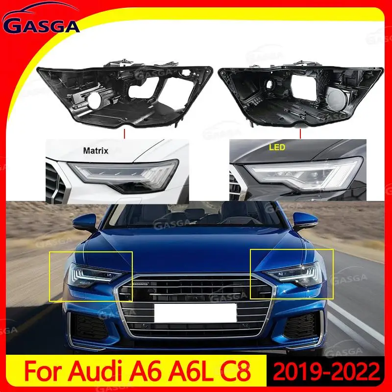 

GASGA For Audi A6 A6L C8 2019-2022 Car Headlight Base Headlamp House Box Replacement Headlight Back Housing Holder Back Support