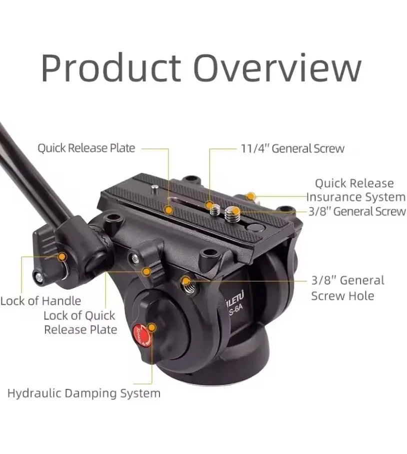 PyroGraphy 75mm Bowl Fluid Head - DSLR/미러리스 카메라 및 캠코더용 헤비듀티 파노라마 삼각대 헤드