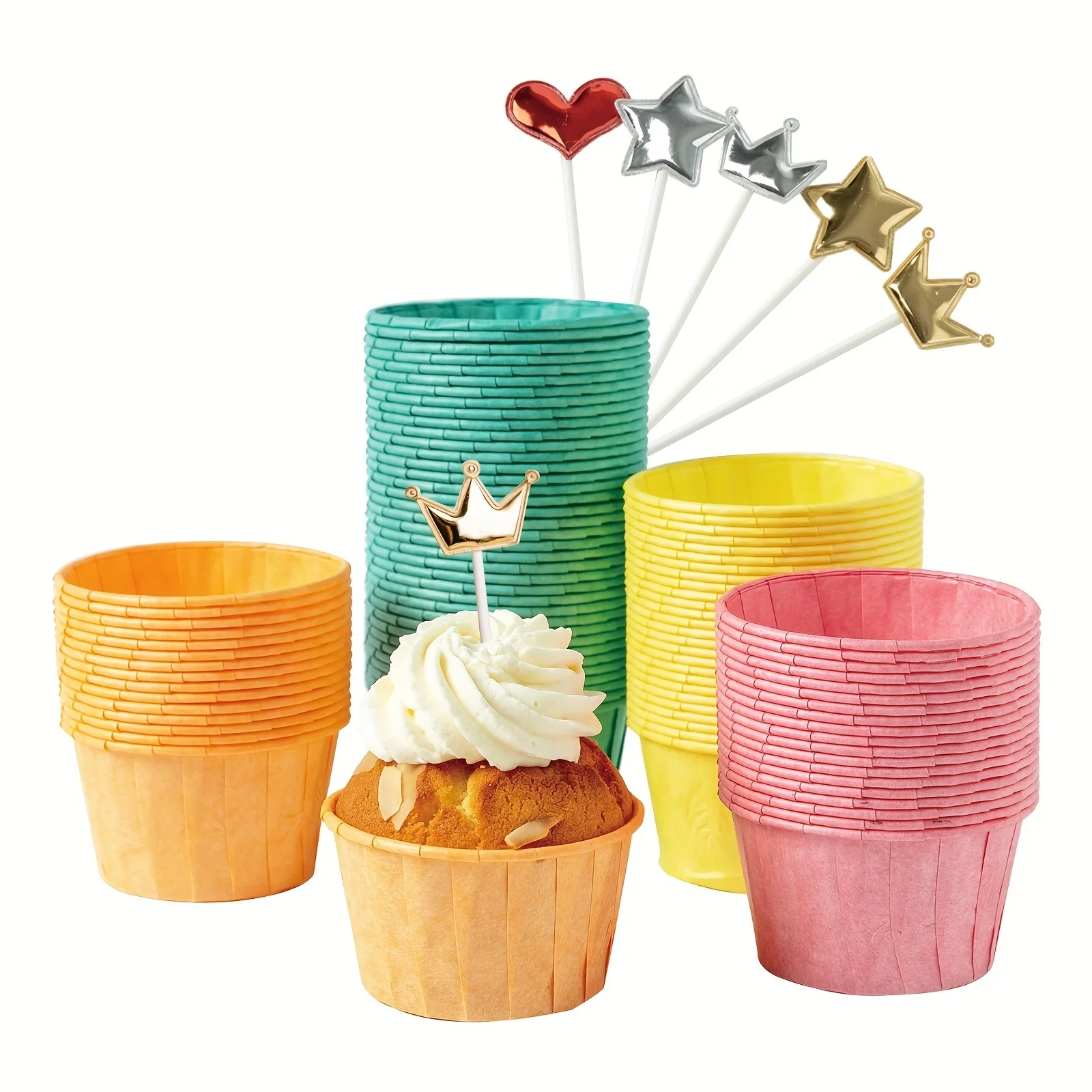 

Katbite160pcs Cupcake Cups Are Suitable For Baking - Non stick Muffin Paper Cup Cake Inner Set, Heat Resistant Baking Tools