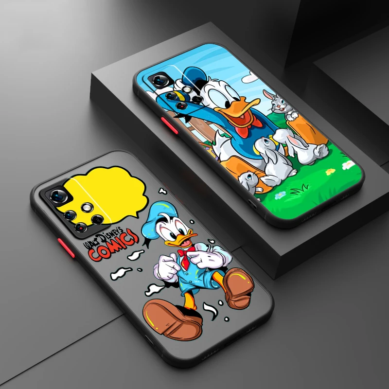 Disney Donald Duck Cartoon Frosted Translucent For Redmi 7A 7 8 8A 9A 9C 9AT 9 9T 10X 10A 10C 10 11A A1 K40 5G Cover Phone Case