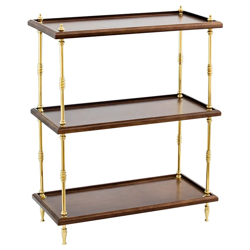 

Nordic shelf, light luxury brass flower rack edge