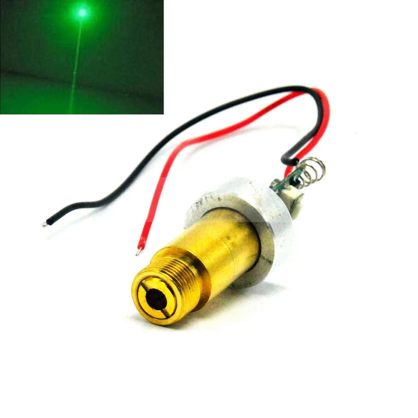 532nm 200mW Green Dot Laser Diode Module 3.0-3.7V w/Aluminum Ring Heatsink