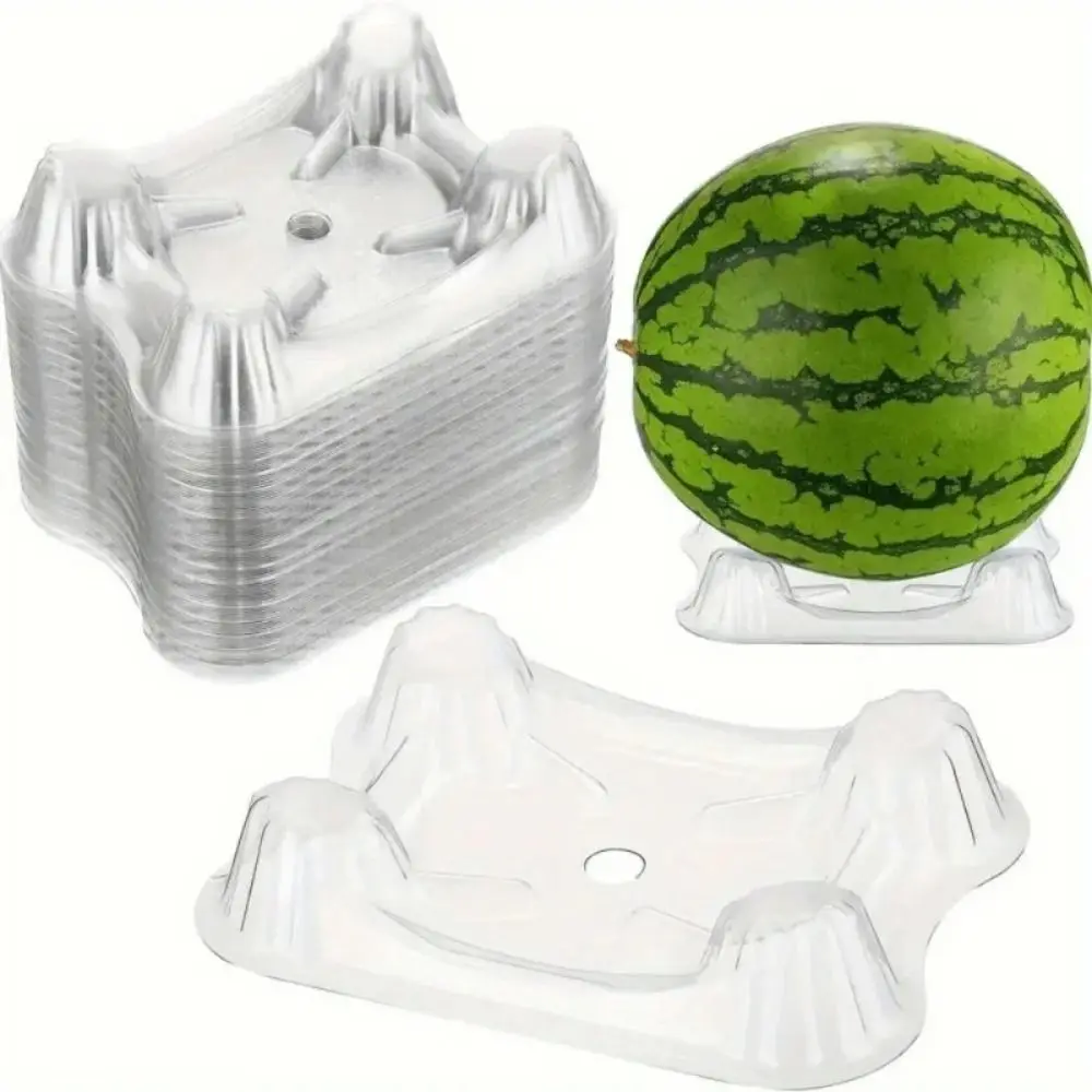 20/50Pcs Plastic Watermelon Holder Thickened Anti-Rotten Design Fruit Support Tray Transparent Round Groove Shape