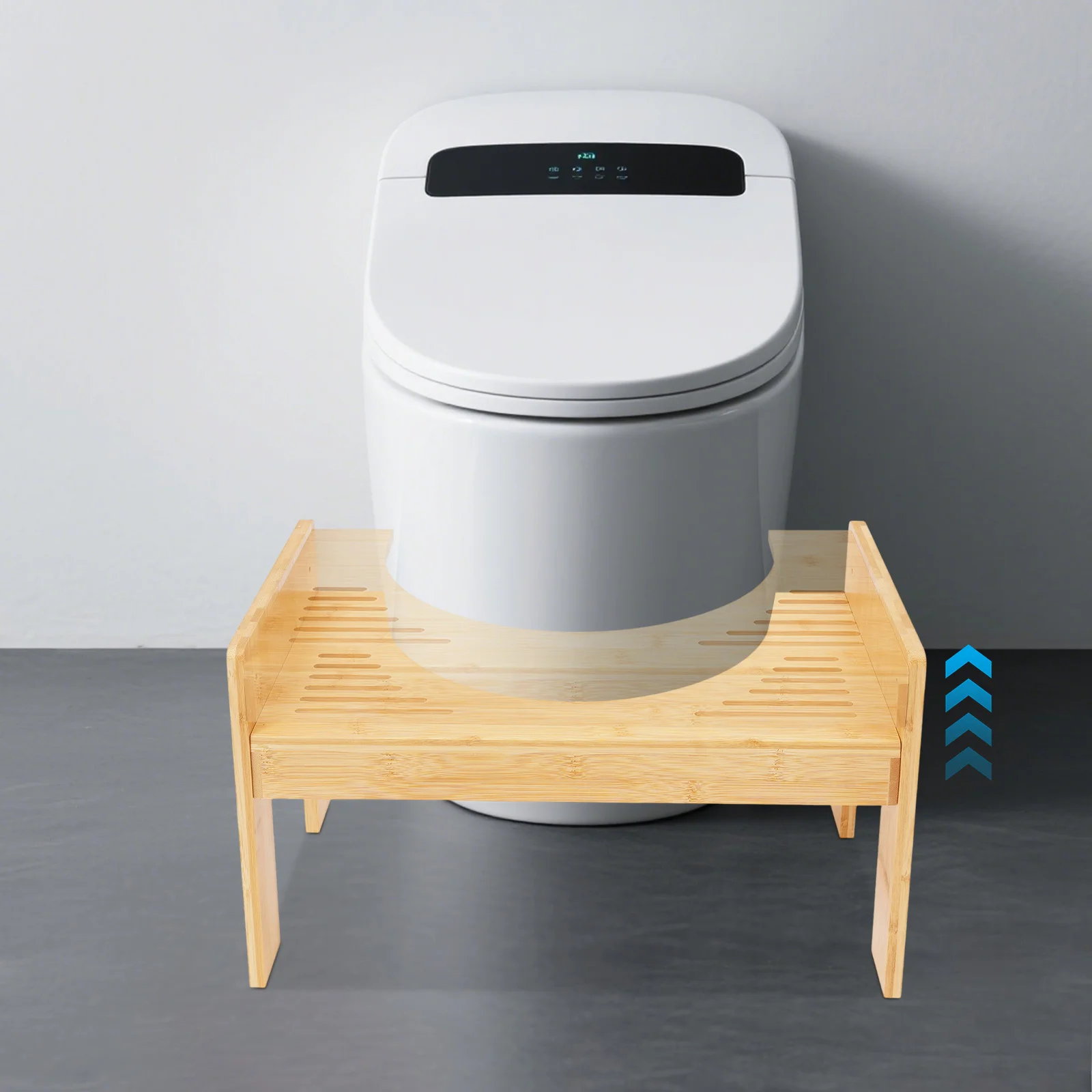 

Natural Bamboo Toilet Stool - Ergonomic Squatting Aid for Better Digestion & Comfort, Supports 176 lbs