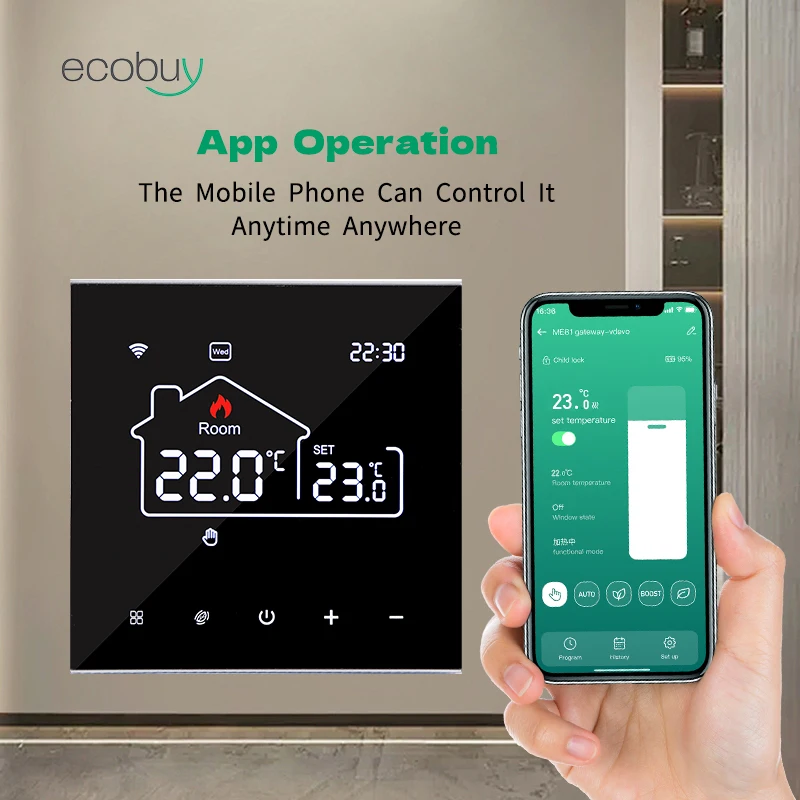 Tuya Smart Home WiFi Thermostat Water Electric Warm Floor Heating Gas Boiler Temperature Remote Controller with Google Alexa