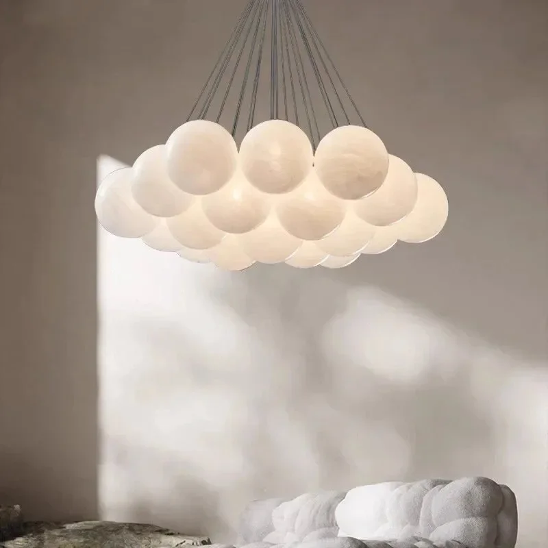 Nordic Glass Ball LED Pendant Lights for Living Dining Room Food Tables Study Bedroom Chandelier Home Decor Lusters Luminaires