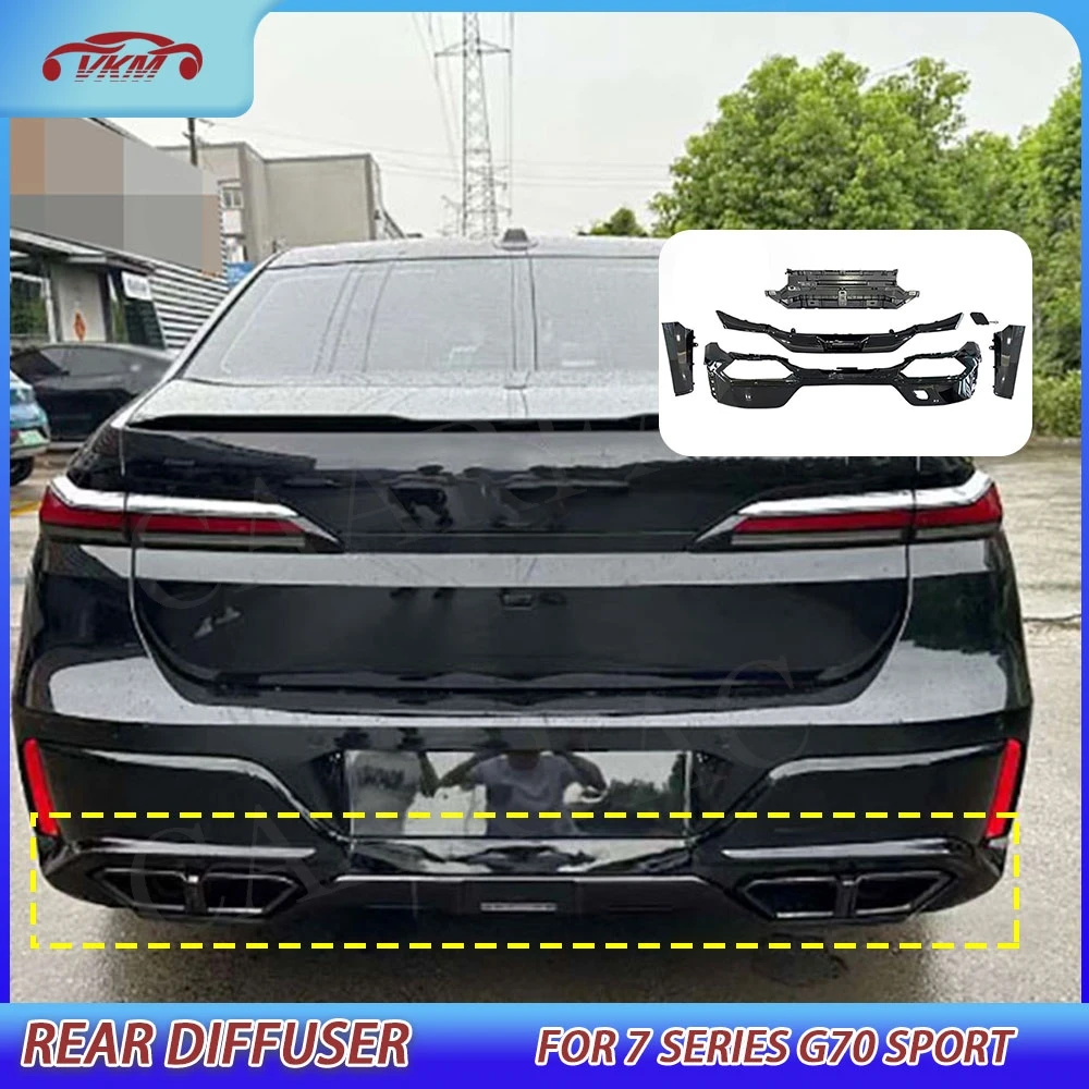

for BMW 7 Series G70 Sport 2023+ Rear Bumper Lip Diffuser Spoiler Side Splitters Flaps Car Body Kits Accessories ABS
