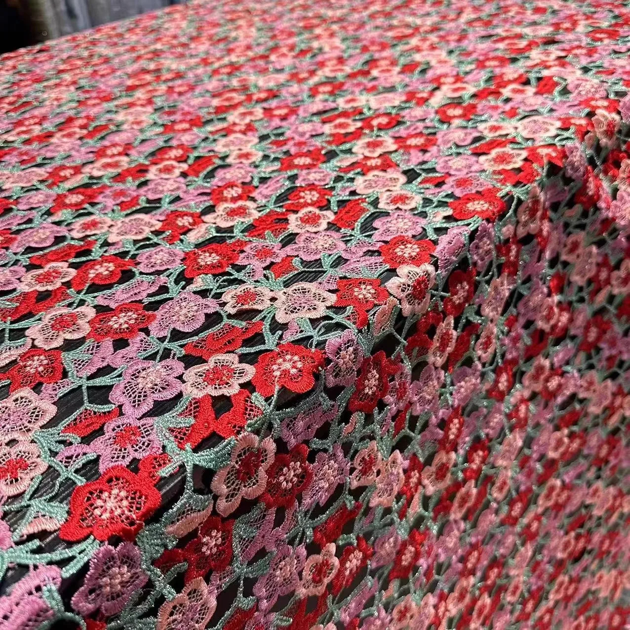 

1yard Designer customized wedding dress cheongsam fabrics for clothing three-dimensional heavy industry water-soluble fabric