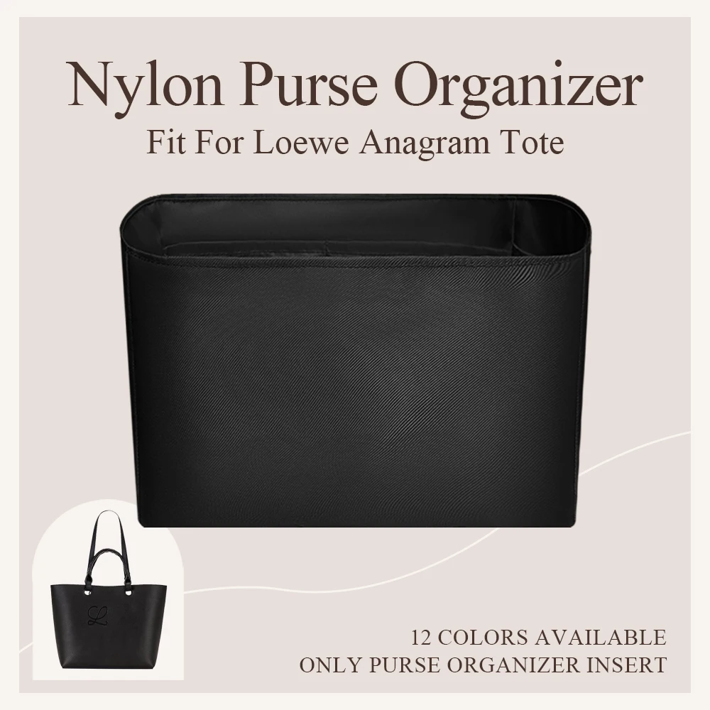 

Nylon Purse Organizer Insert Fit for Loewe Anagram Tote Bag Lightweight Inner Liner Storage Bag Insert Inside Zipper Bag Insert