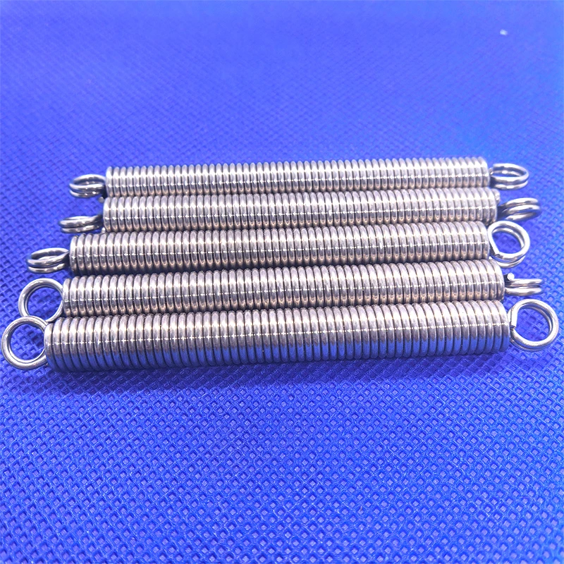 Wire Diameter 0.8mm 304 Stainless Steel Small Tension Spring with Opening Hook Pullback Spring Closed Loop