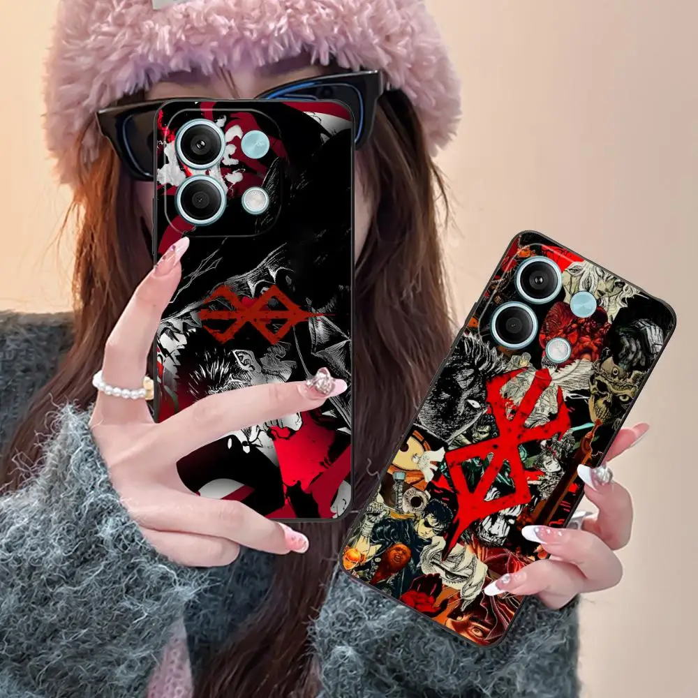 

Чехол для мобильного телефона Berserk-S Guts для Xiaomi Redmi Note 14 13 12 11 A5 3 2 1 Pro Plus 4G 5G с цветным принтом, довольно роскошный чехол