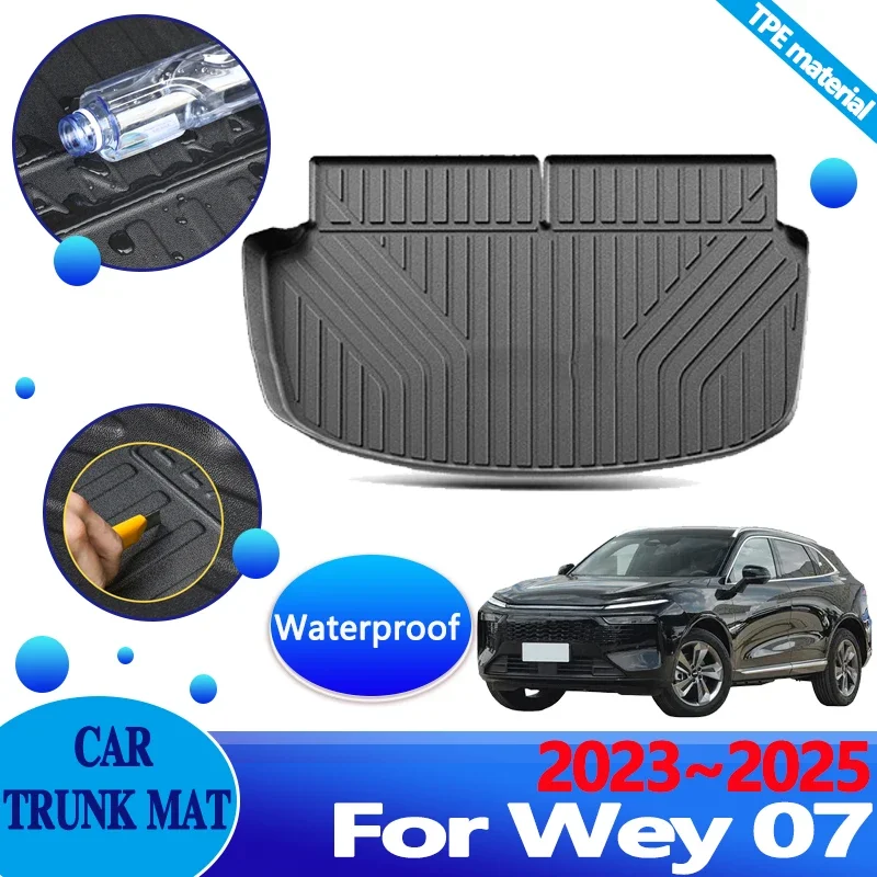 For GWM Wey 07 2023 2024 2025 Lanshan Car Trunk Mats Anti-dirty Liner Waterproof Carpet Protector 3D TPE Storage Pad Accessories