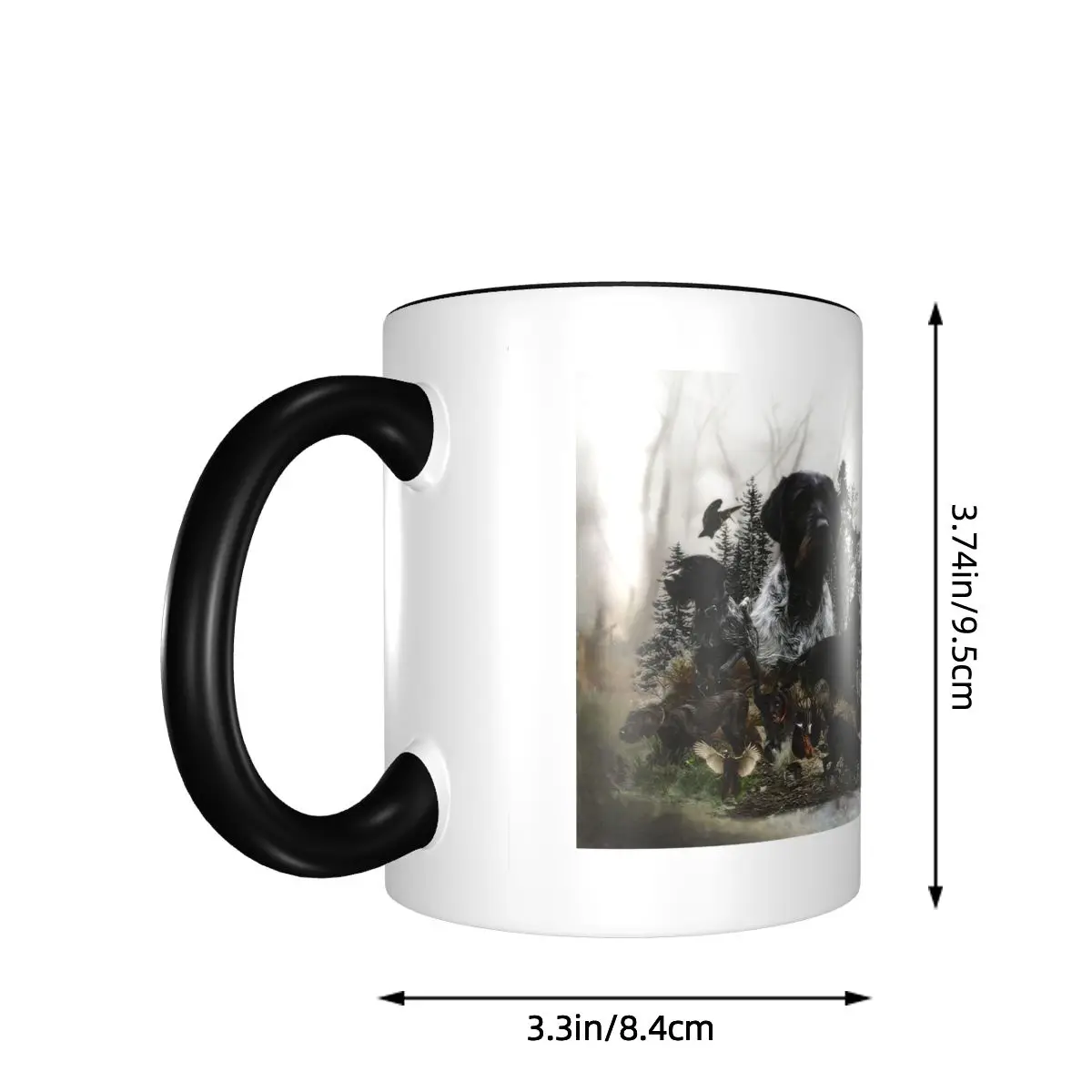 The German Wirehaired Pointer , Deutsch Drahthaar Mug Funny Ceramic Coffee Cups Tea Mugs Milk Cup Drinkware Gifts for Friends