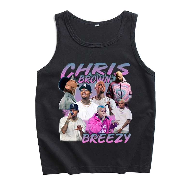 Chris Brown Bluza z kapturem Chris Brown World Tour Kamizelka T-Shirt Mężczyźni Kobiety Streetwear Tank Tops