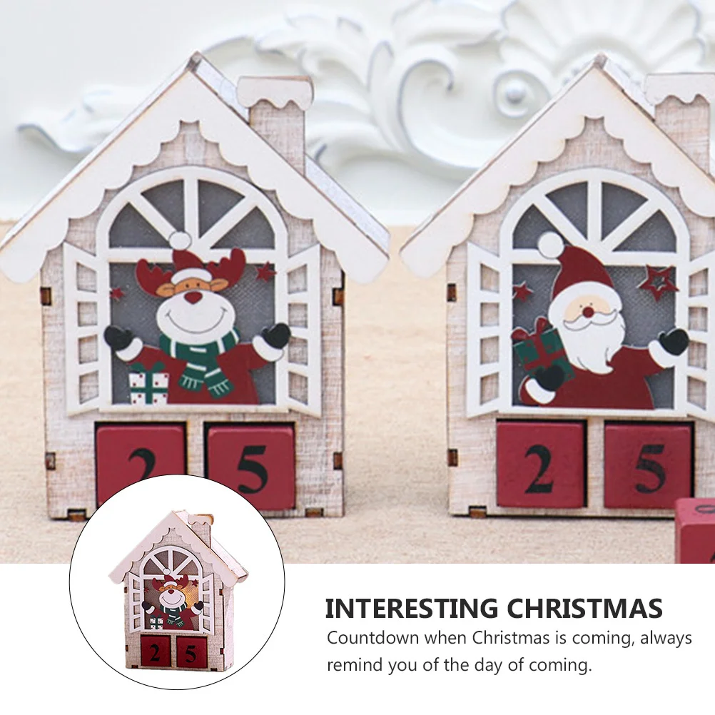 

1Pcs Wooden Block Calendar Perpetual Countdown Creative Christmas Desk Calendar Decoration Festival Gift Christmas Decoration