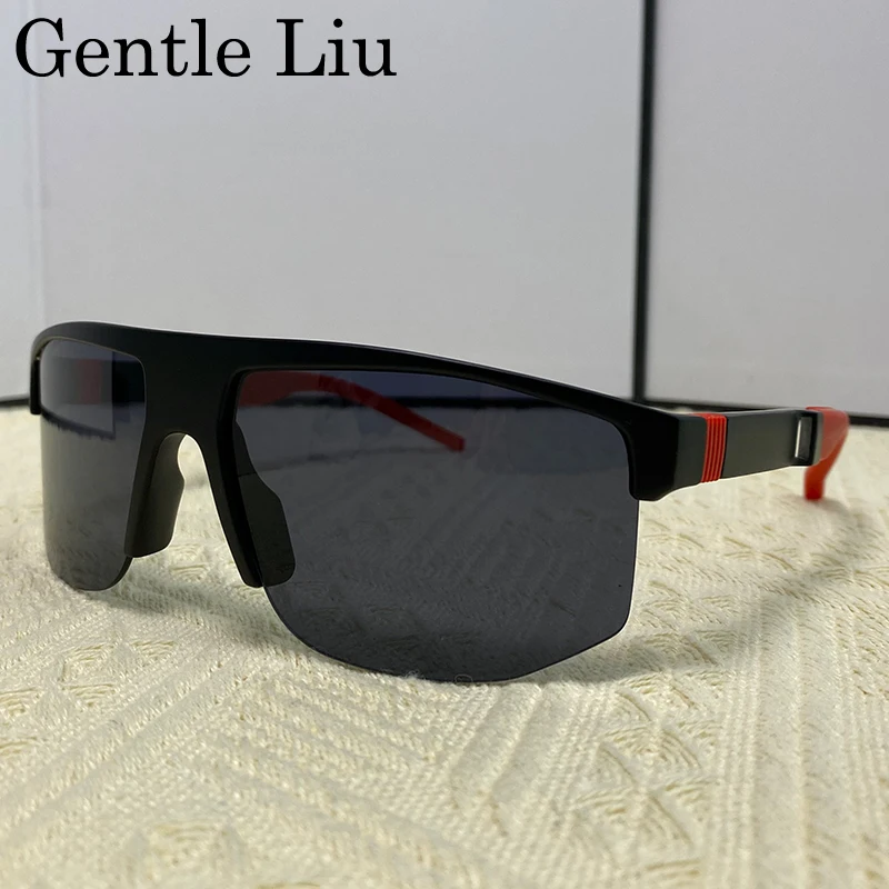 

2025 Semi-Rimless Sports Sunglasses Men Women Luxury Brand Windproof Trendy Goggle For Male Punk Riding UV400 Protection Shades