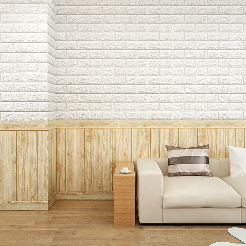 70cm*100cm 3D Wall Sticker Imitation Brick Bedroom Home Decor Waterproof Self-adhesive DIY Wallpaper for Living Room