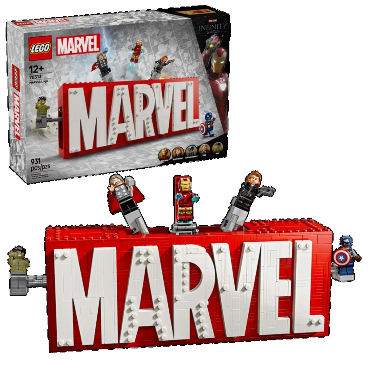 LEGO® MARVEL Logo & Minifigures Set 76313: 12 Yaş Üzeri Çocuklar İçin Süper Kahraman Tutkunlarına Tam Uyumlu Bir Oyuncak Deneyimi