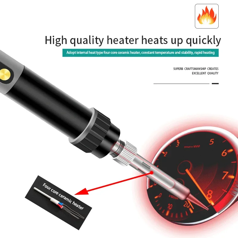 CXG E60S Elektrischer Lötkolben mit Schlaffunktion, Digitalanzeige, Temperaturregler, professionelles Nacharbeitswerkzeug, 110–220 V, 60 W