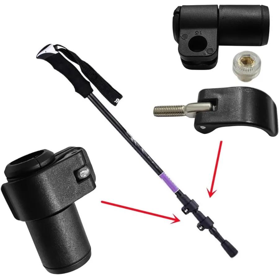 2 حزمة المشي لمسافات طويلة القطب أجزاء قفل خارجي أقطاب الرحلات استبدال الإفراج السريع أقفال الوجه الخارجية لتسلق حذاء الثلوج